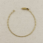 18k Gold Filled 1.5mm Figaro Chain Bracelet