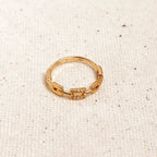 Mondsee 18k Gold Filled Chain Link CZ Ring | 18k Gold Filled Jewelry