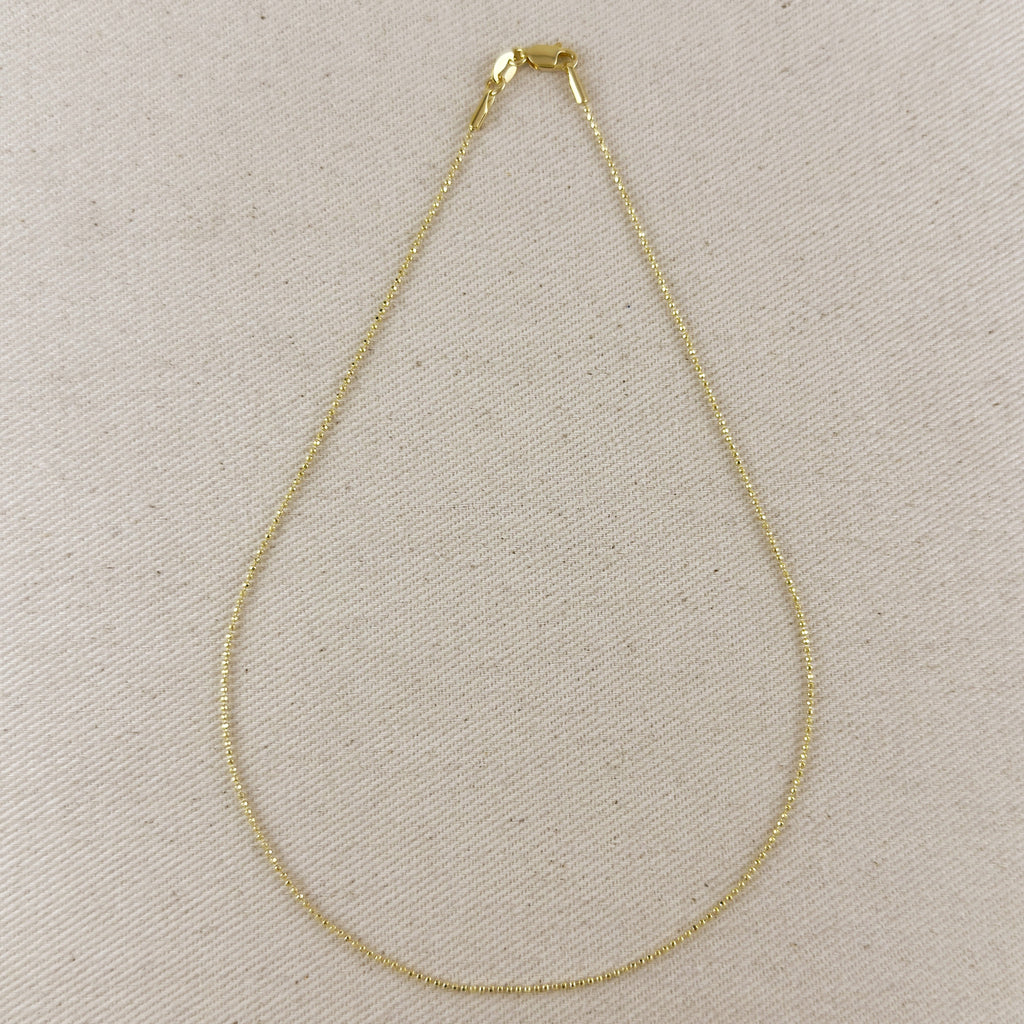 Mondsee 18k Gold Filled 1.0mm Ball Chain Diamond Cut Necklace | 18k Gold Filled Jewelry