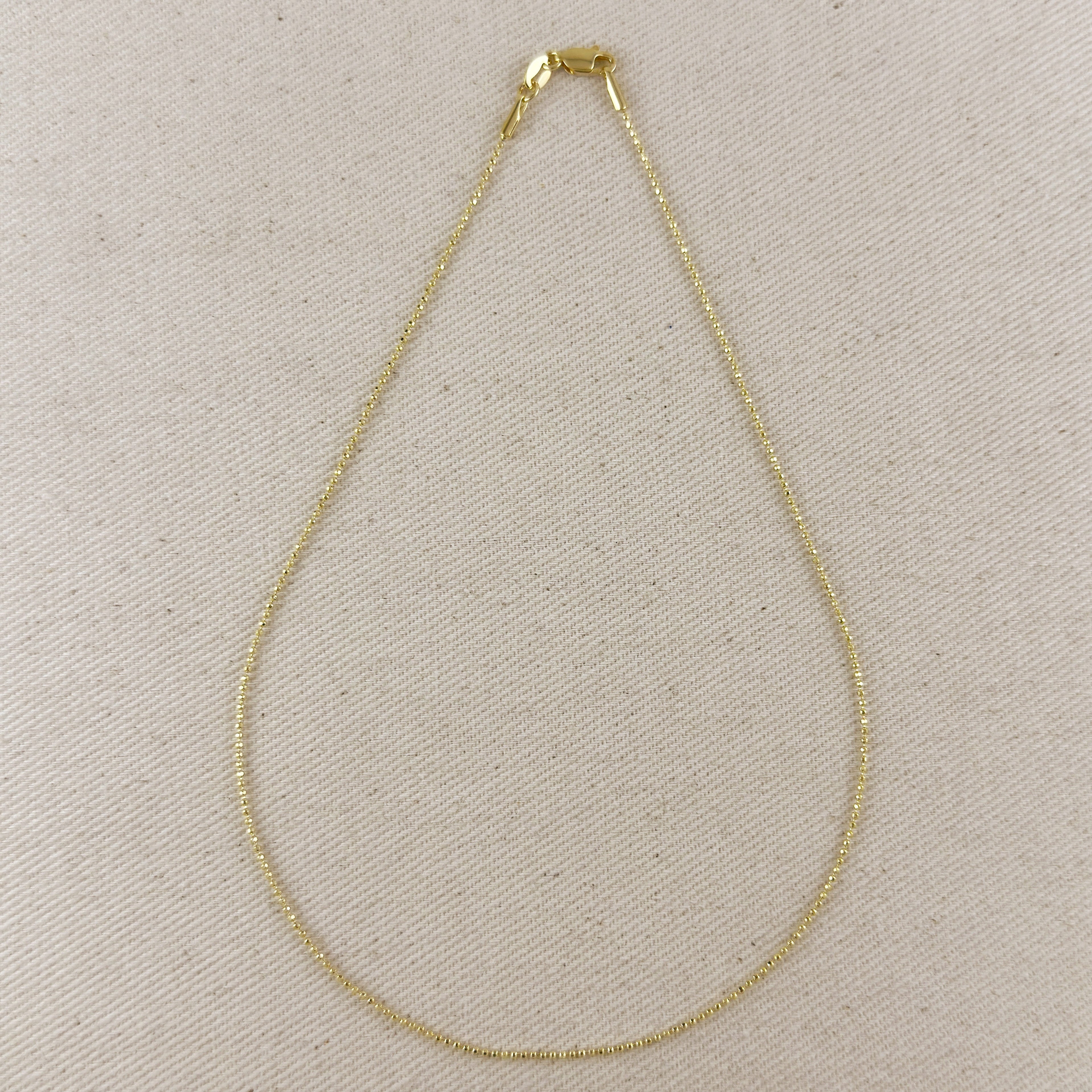 Mondsee 18k Gold Filled 1.0mm Ball Chain Diamond Cut Necklace | 18k Gold Filled Jewelry