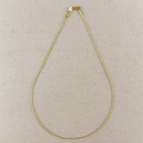 Mondsee 18k Gold Filled 1.0mm Ball Chain Diamond Cut Necklace | 18k Gold Filled Jewelry