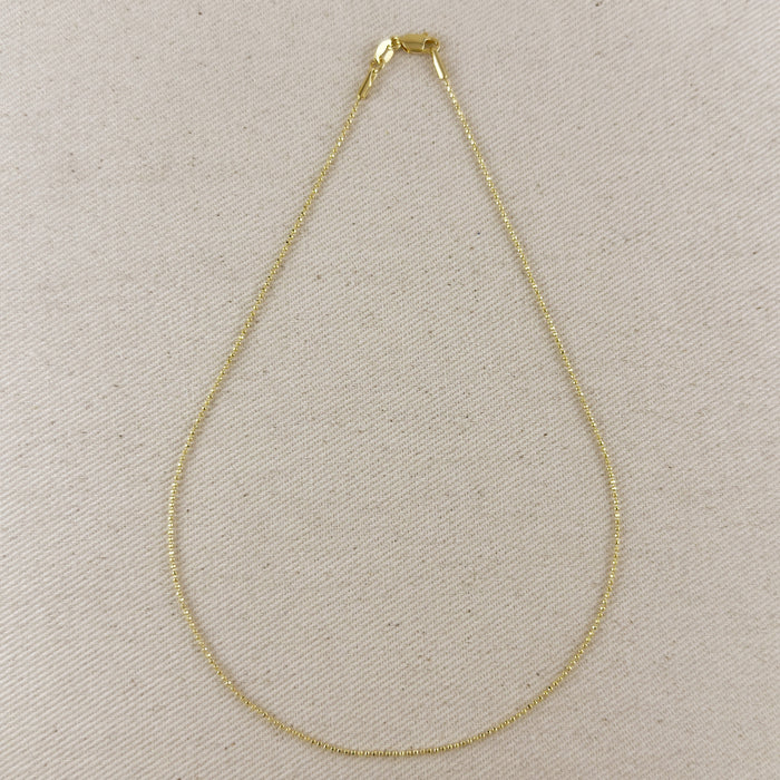 Mondsee 18k Gold Filled 1.0mm Ball Chain Diamond Cut Necklace | 18k Gold Filled Jewelry