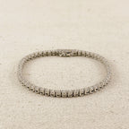 .925 Sterling Silver Rhodium Plated 2.25mm Moissanite Tennis Bracelet