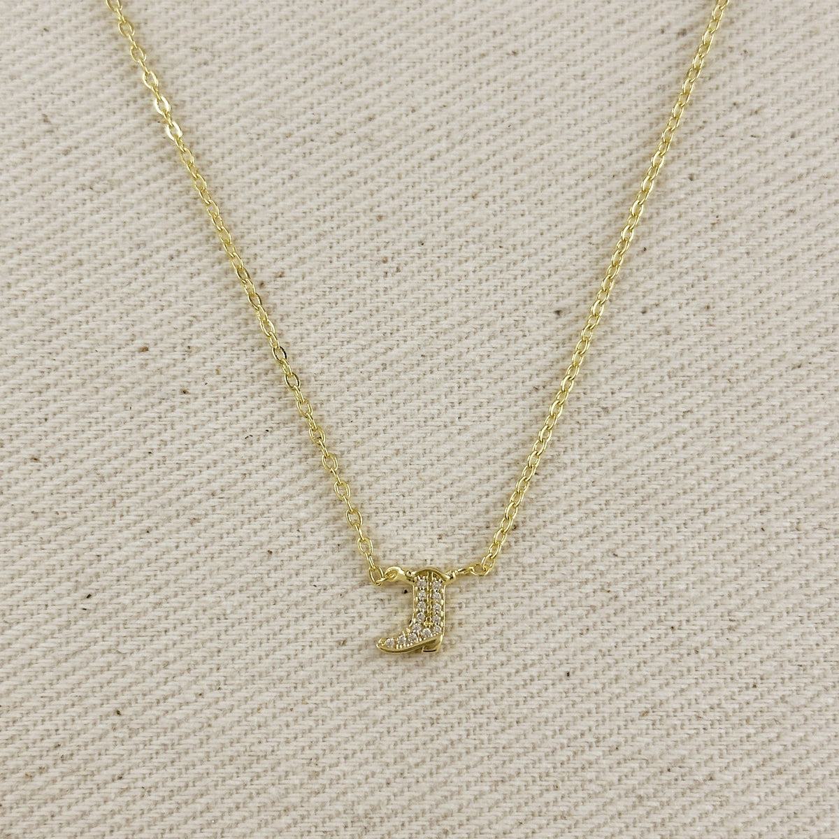 18k Gold Filled Mini Cowgirl Boot Necklace