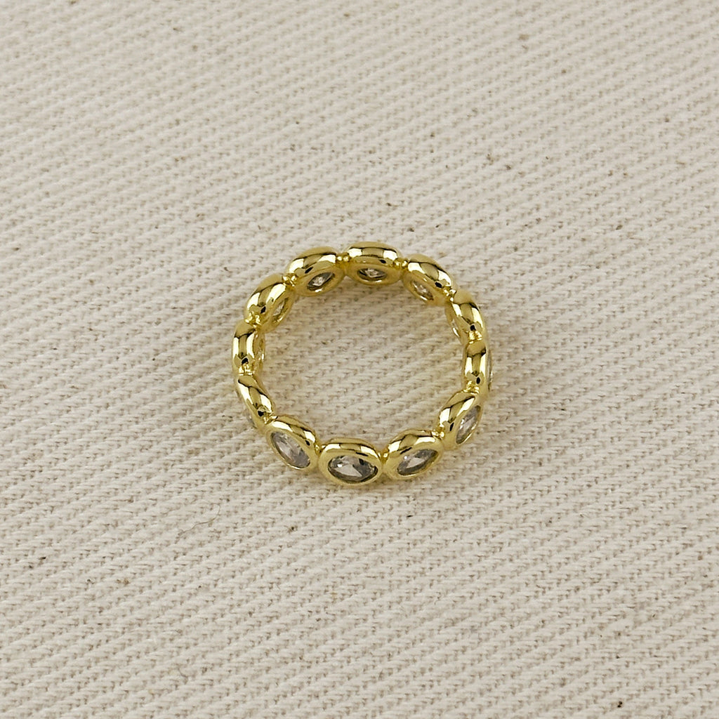 Mondsee 18k Gold Filled Bezel CZ Eternity Band Ring | 18k Gold Filled Jewelry