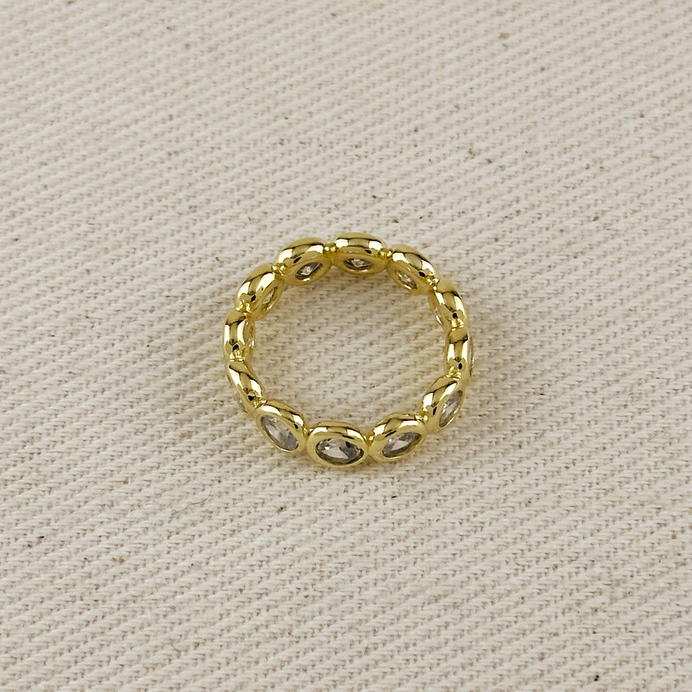 Mondsee 18k Gold Filled Bezel CZ Eternity Band Ring | 18k Gold Filled Jewelry
