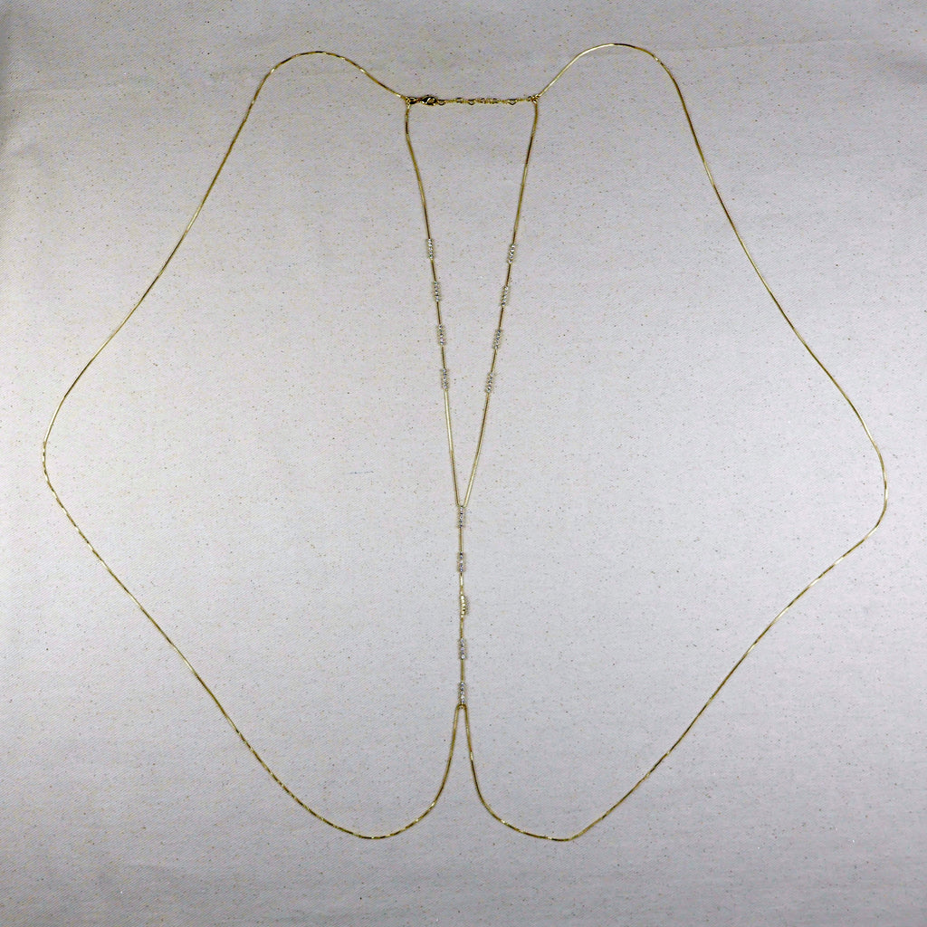 Mondsee 18k Gold Filled Body Chain With CZ Stones | 18k Gold Filled Jewelry