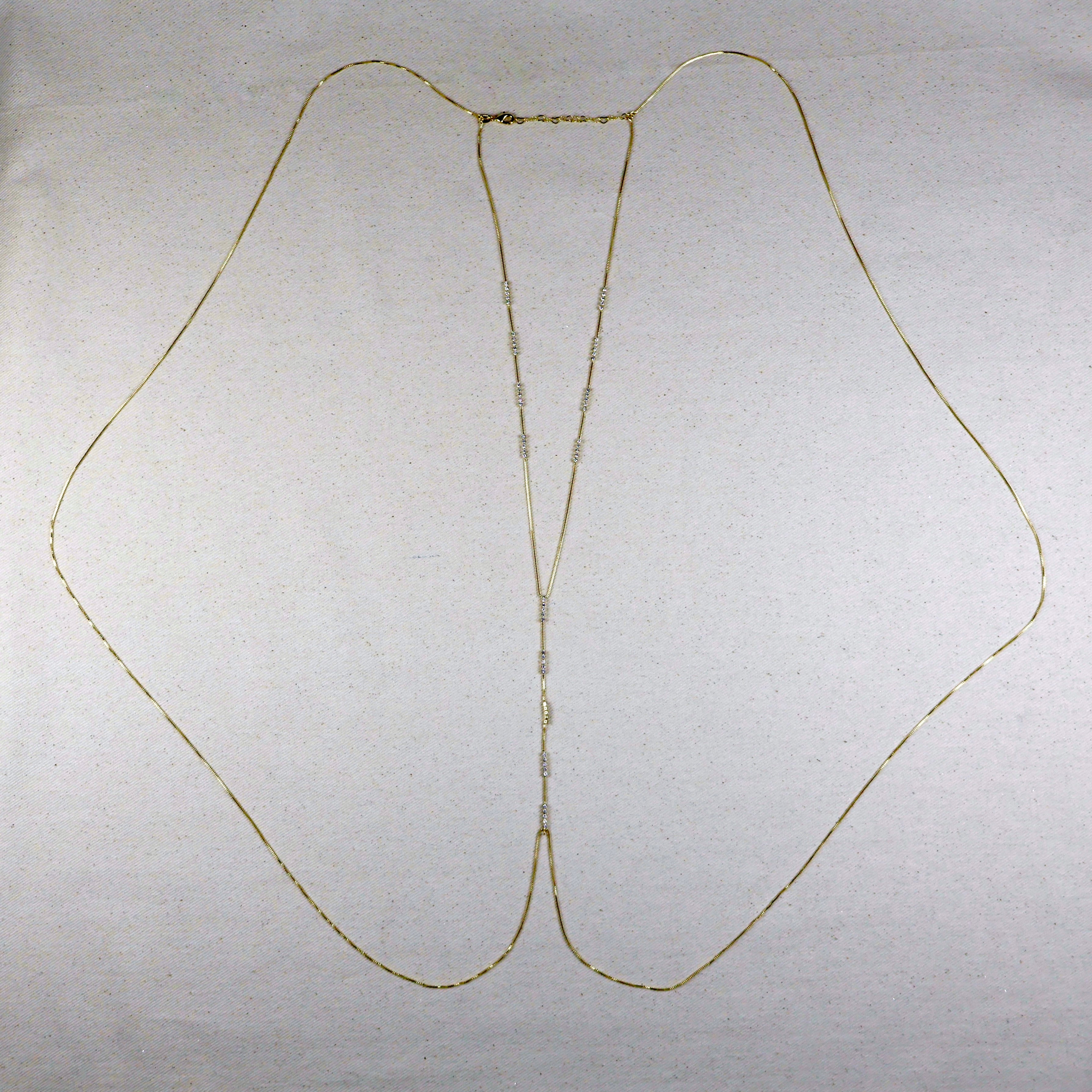 Mondsee 18k Gold Filled Body Chain With CZ Stones | 18k Gold Filled Jewelry