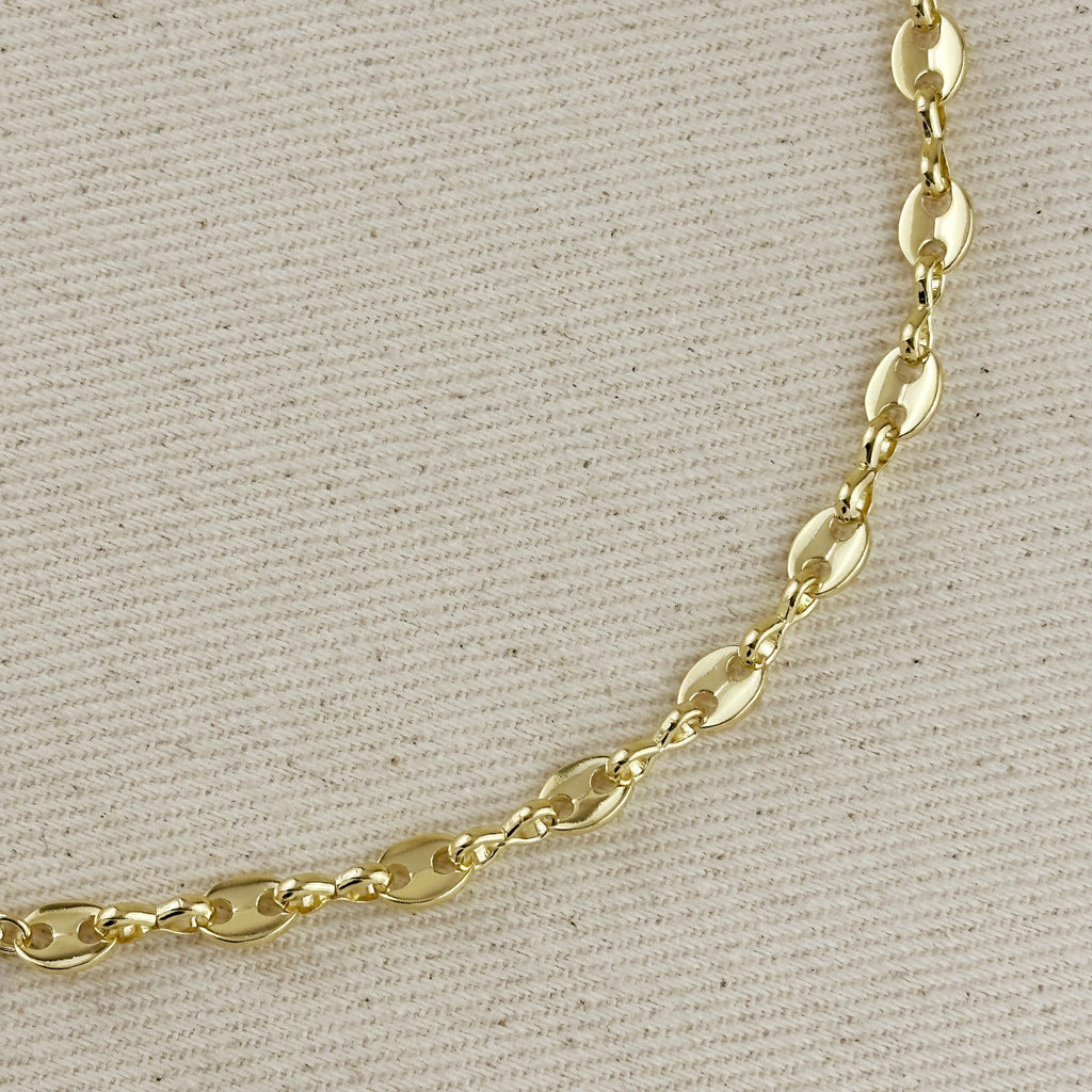 Mondsee 18k Gold Filled Cubic Zircon Accent Mariner Choker Necklace | 18k Gold Filled Jewelry