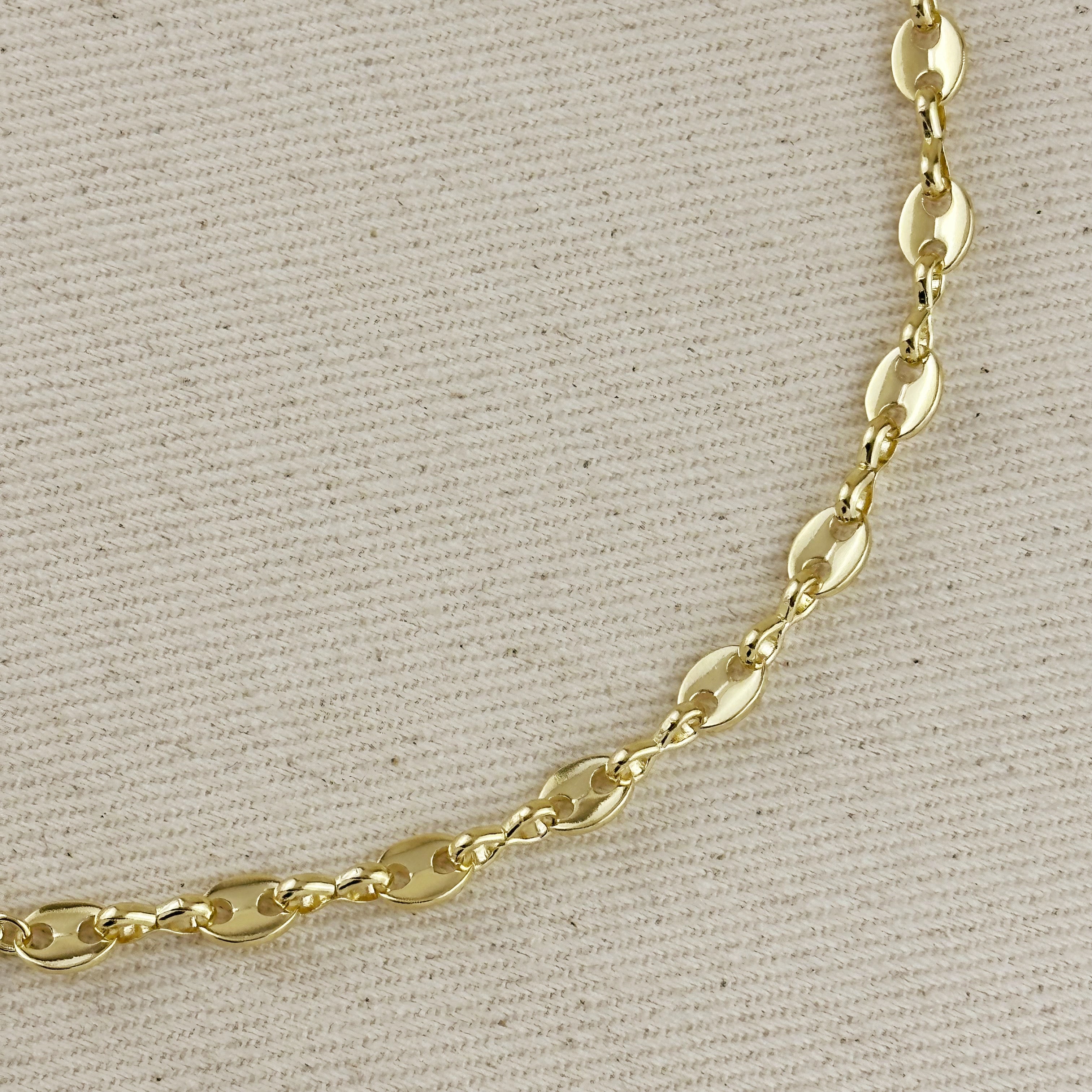 Mondsee 18k Gold Filled Cubic Zircon Accent Mariner Choker Necklace | 18k Gold Filled Jewelry