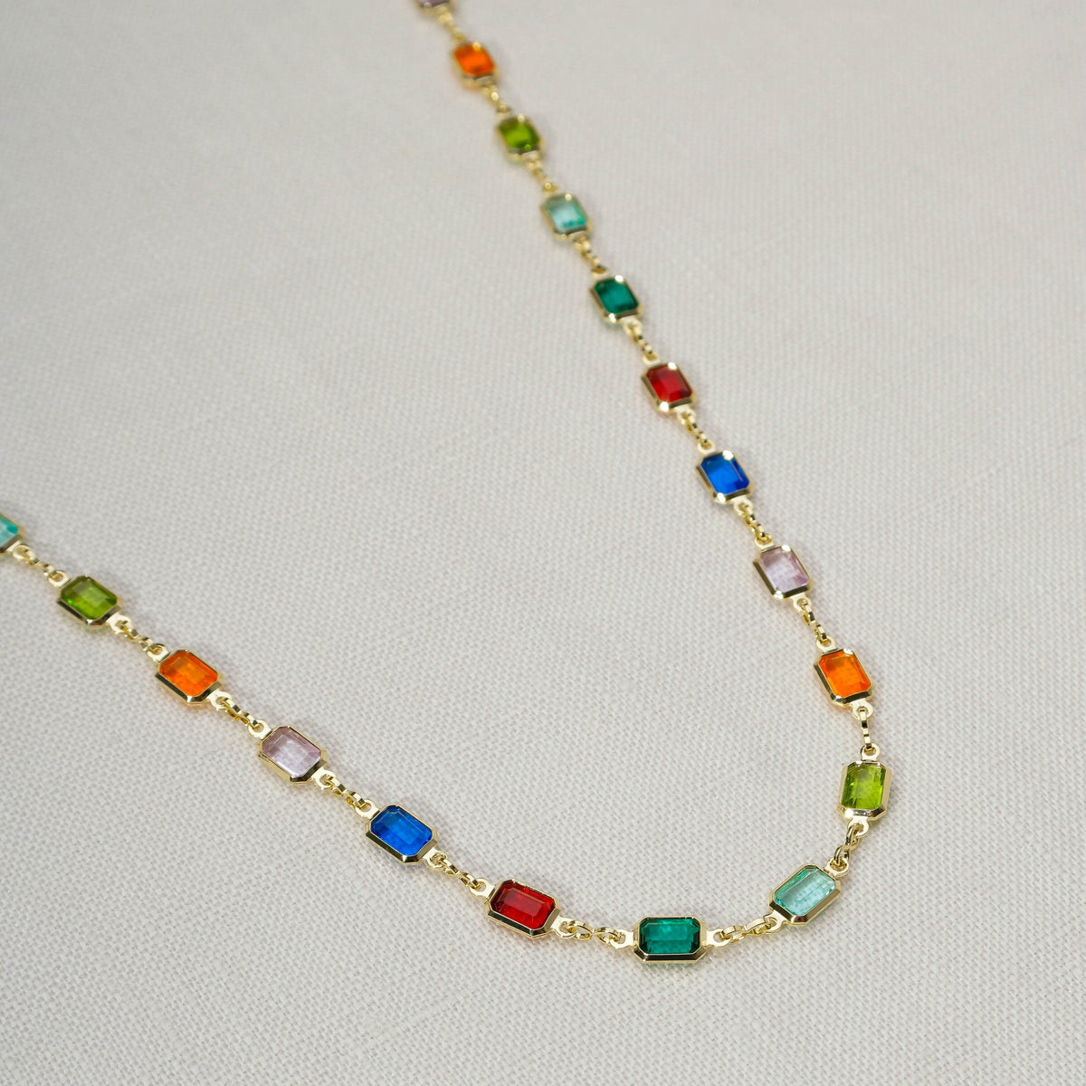 Mondsee Complete Set Of 18k Gold Filled Multicolor Necklace, Bracelet And Anklet For Wholesale | 18k Gold Filled Jewelry