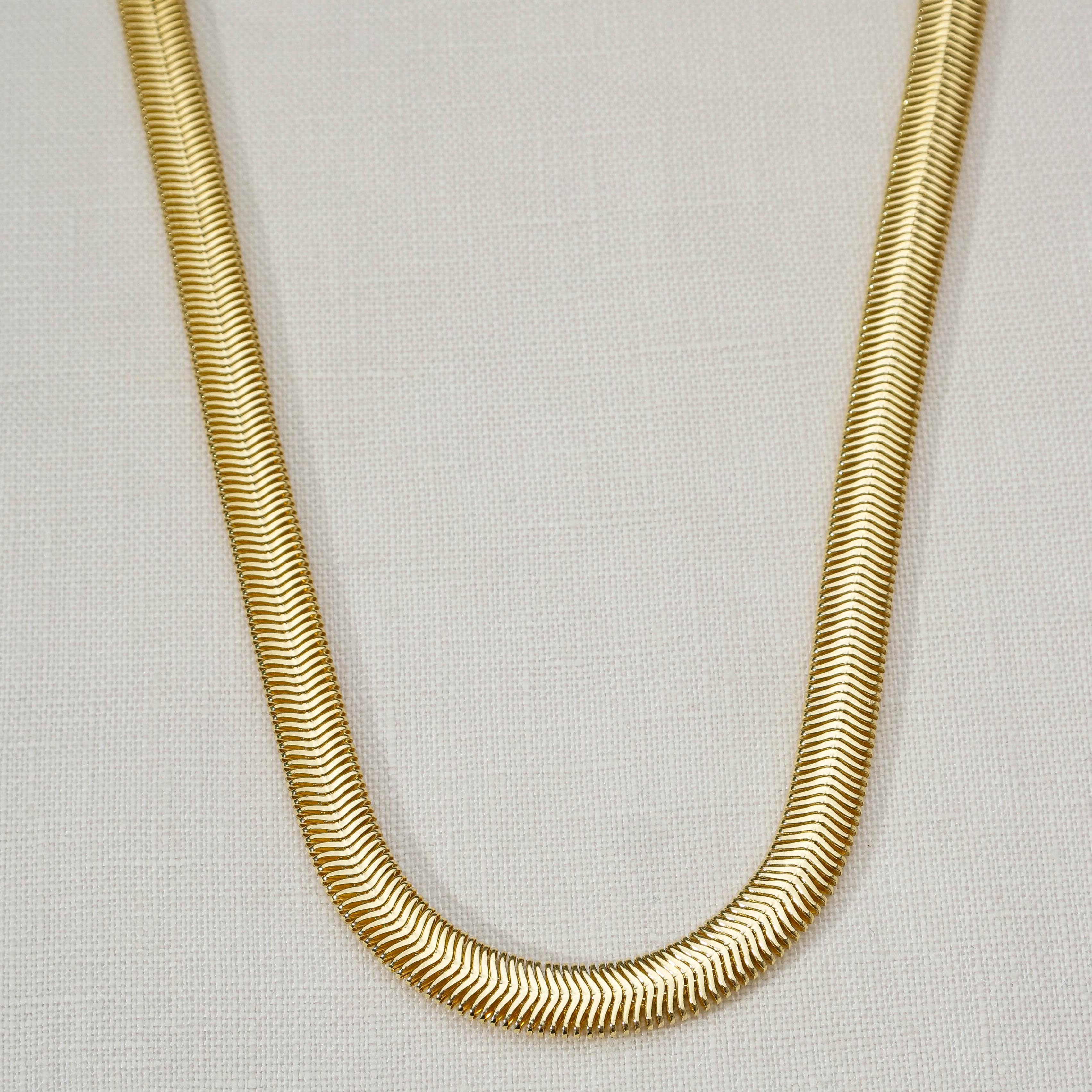 Mondsee 18k Gold Filled 8mm Fancy Thick Snake Chain Necklace | 18k Gold Filled Jewelry