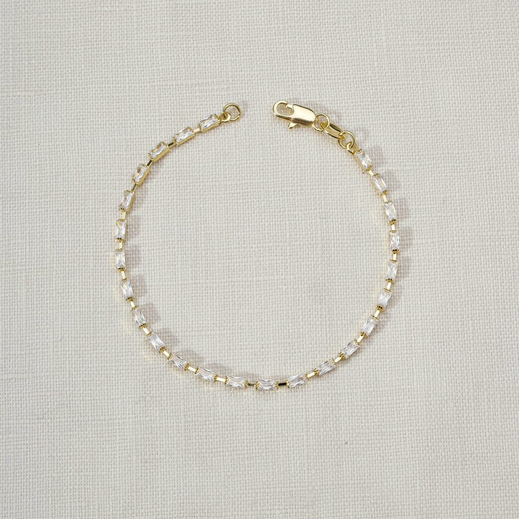 Mondsee 18k Gold Filled Baguette Tennis Bracelet | 18k Gold Filled Jewelry