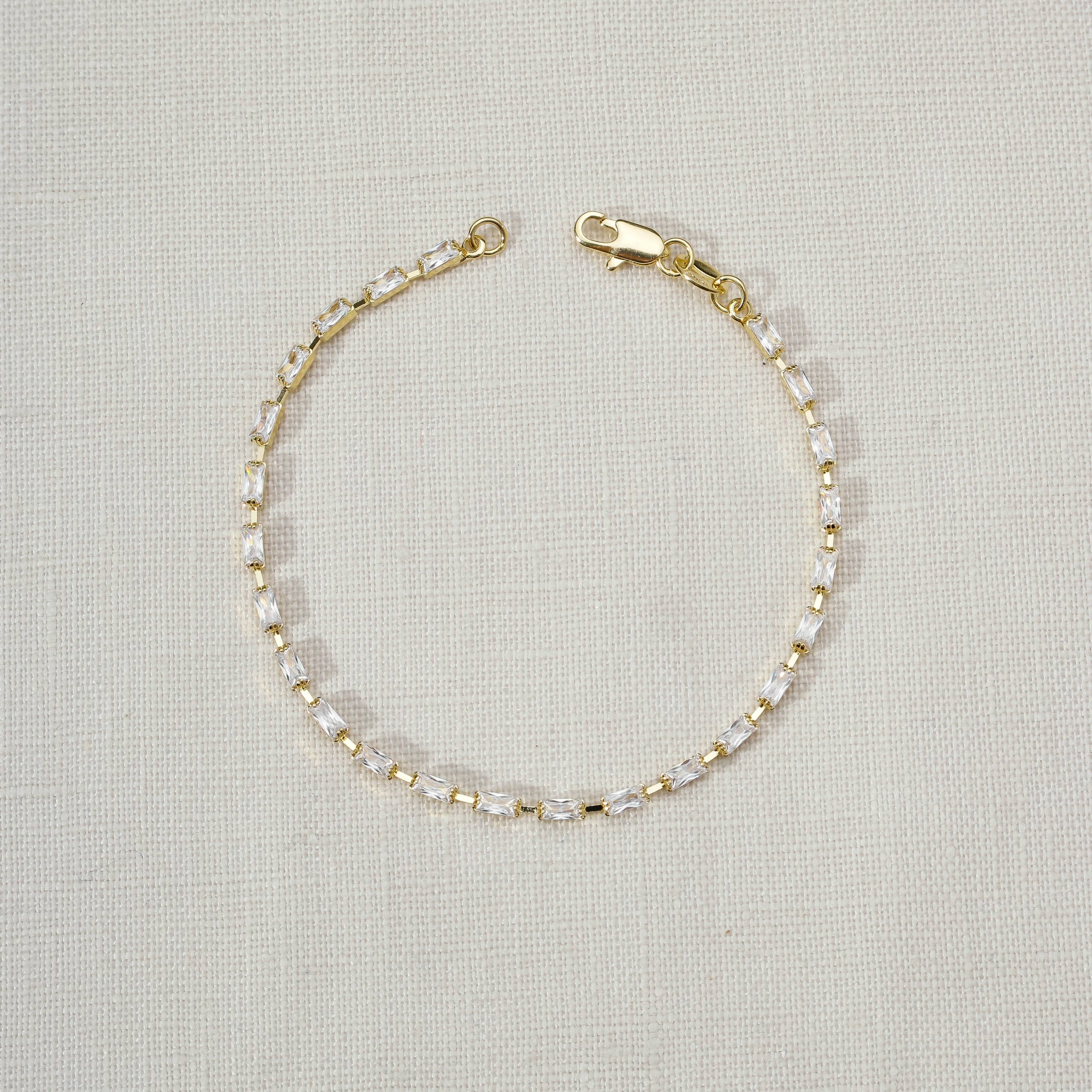 Mondsee 18k Gold Filled Baguette Tennis Bracelet | 18k Gold Filled Jewelry