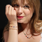 Mondsee Complete Set Of 18k Gold Filled Multicolor Necklace, Bracelet And Anklet For Wholesale | 18k Gold Filled Jewelry