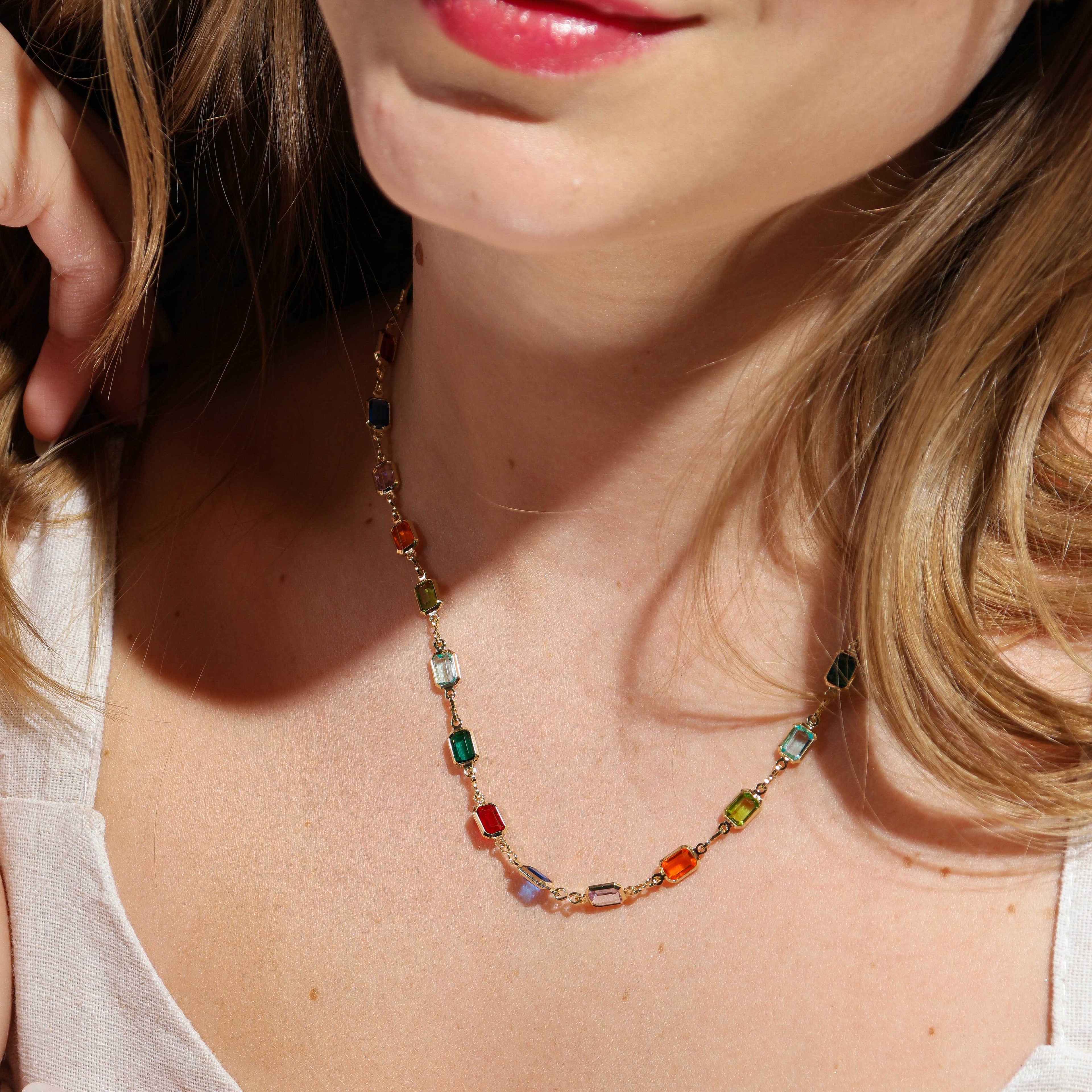 Mondsee 18k Gold Filled Multicolor Necklace For Wholesale | 18k Gold Filled Jewelry