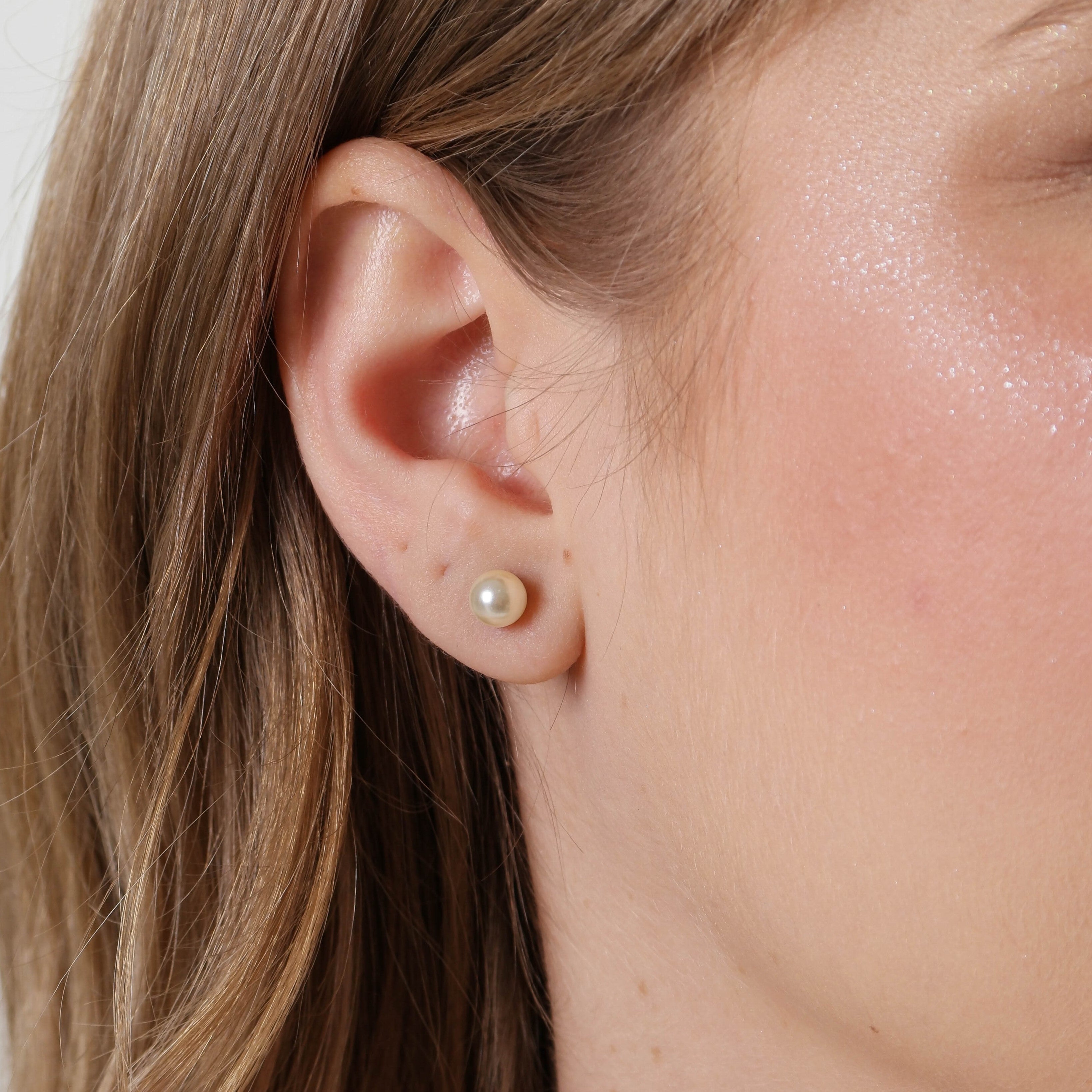 Mondsee 18k Gold Filled 6mm Classic Pearl Stud | 18k Gold Filled Jewelry