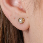 Mondsee 18k Gold Filled 4mm Simulated Pearl Stud Earrings | 18k Gold Filled Jewelry