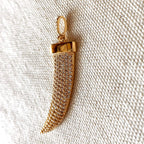 GoldFi Clear Cubic Zirconia Tusk Pendant Made of 18k Gold Filled