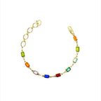 Mondsee Complete Set Of 18k Gold Filled Multicolor Necklace, Bracelet And Anklet For Wholesale | 18k Gold Filled Jewelry