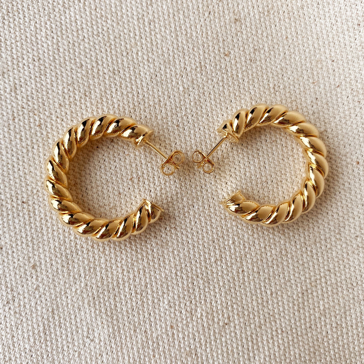 Croissant Twisted C Hoop Earrings by Mondsee Jewelry
