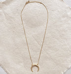 Mondsee Cubic Zirconia 18k Gold Filled Crescent Moon Necklace | 18k Gold Filled Jewelry