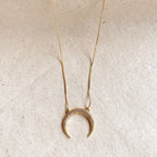 Mondsee Cubic Zirconia 18k Gold Filled Crescent Moon Necklace | 18k Gold Filled Jewelry