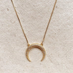 Mondsee Cubic Zirconia 18k Gold Filled Crescent Moon Necklace | 18k Gold Filled Jewelry