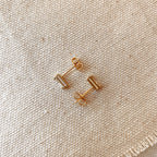 Mondsee Cubic Zirconia Baguette Stud Earrings Gold Filled | 18k Gold Filled Jewelry