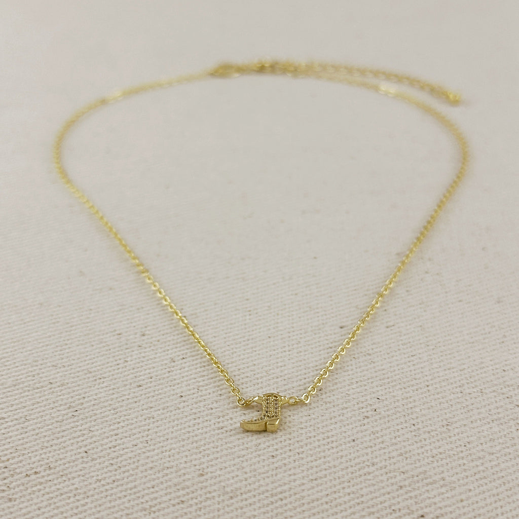 18k Gold Filled Mini Cowgirl Boot Necklace