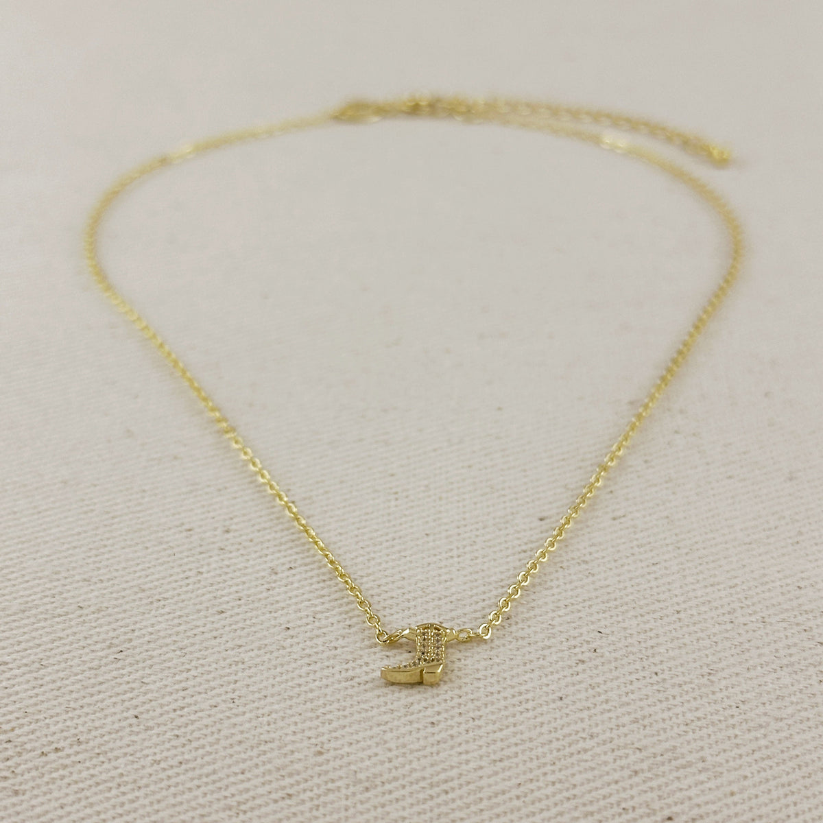 18k Gold Filled Mini Cowgirl Boot Necklace