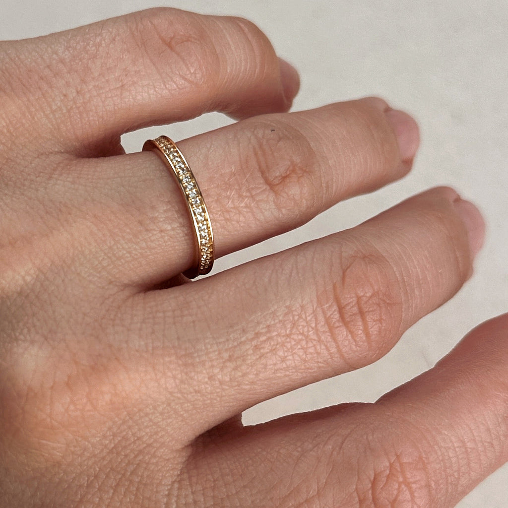 Mondsee 18k Gold Filled Eternity CZ Band Ring | 18k Gold Filled Jewelry