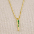 Mondsee 18k Gold Filled Emerald CZ Spear Necklace | 18k Gold Filled Jewelry