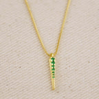 Mondsee 18k Gold Filled Emerald CZ Spear Necklace | 18k Gold Filled Jewelry