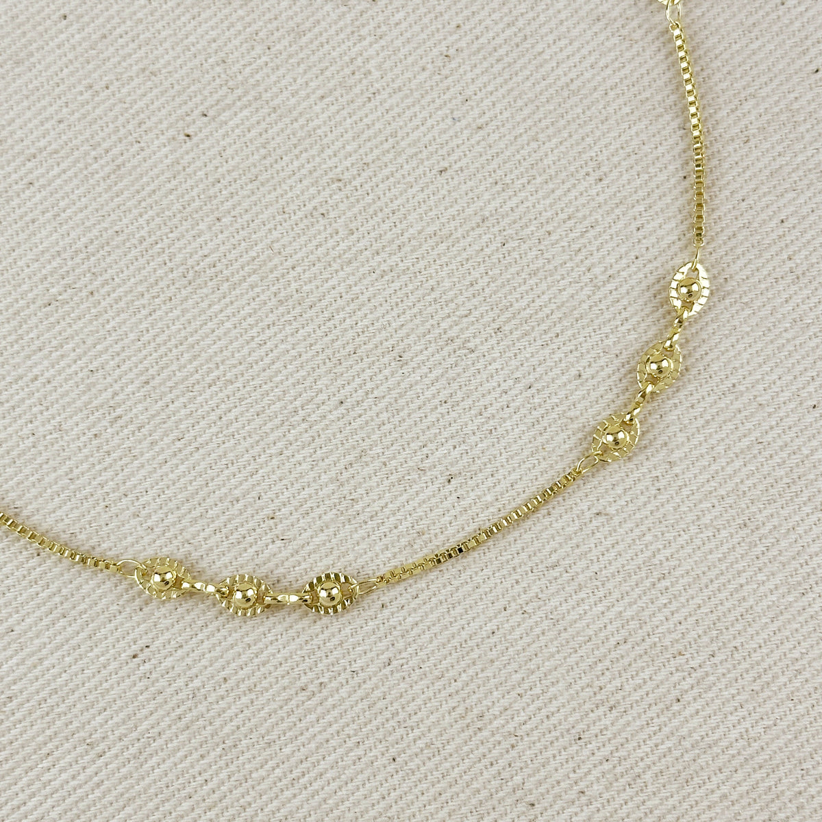 18k Gold Filled Saturn Chain Necklace