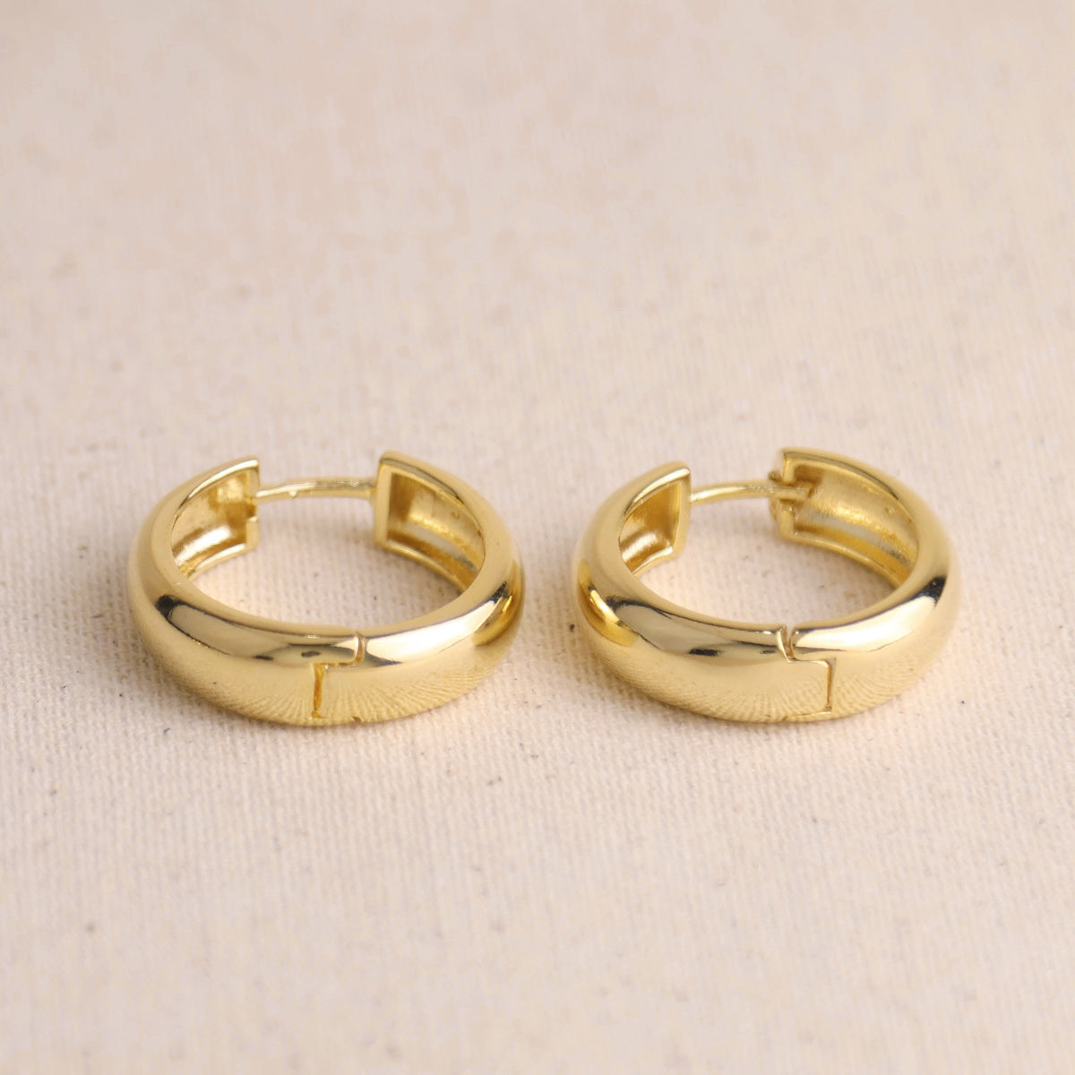 18k Gold Filled Chunky Hoop Earrings, view 8