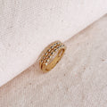 Mondsee Double Beaded Band Ring | 18k Gold Filled Jewelry