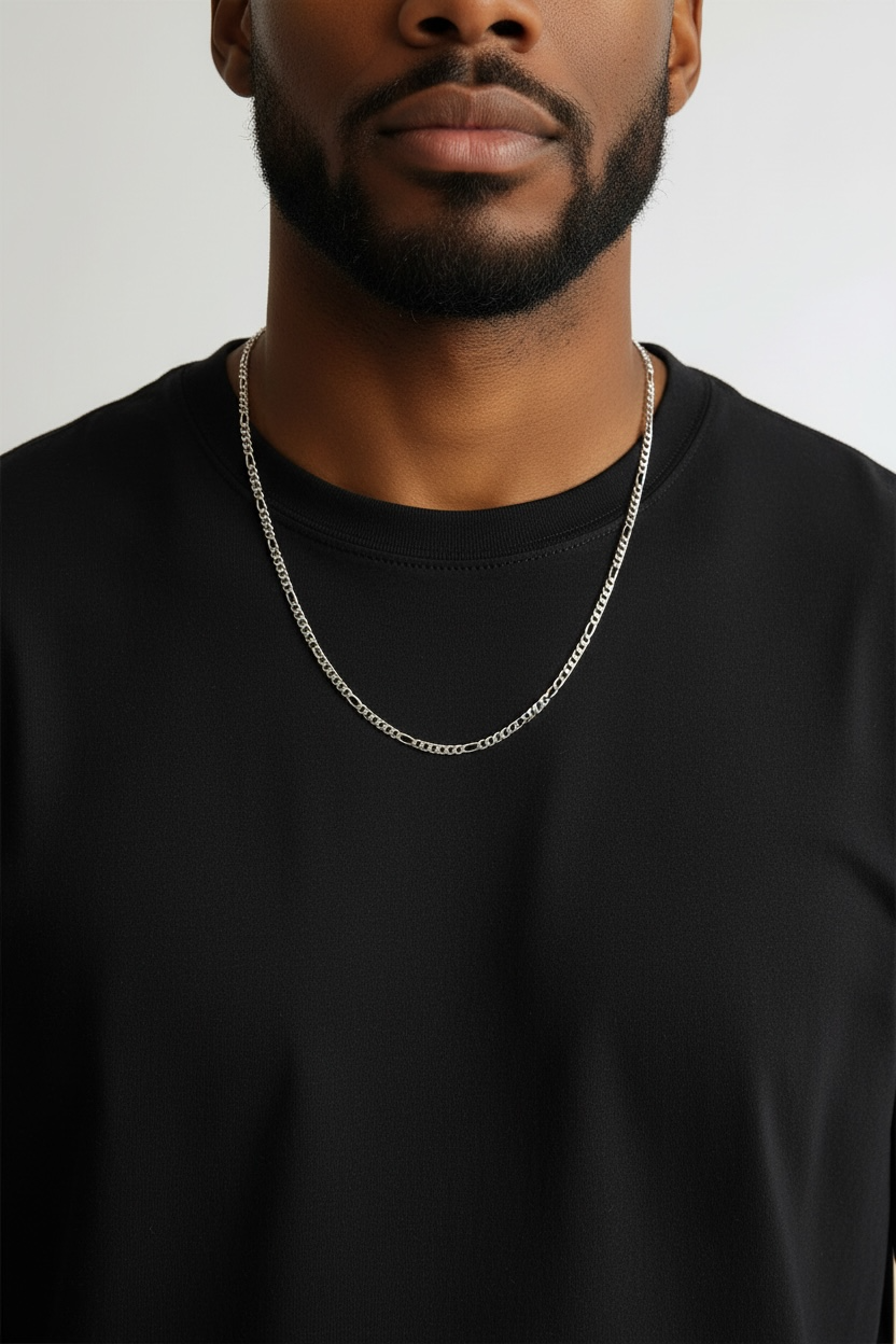 Mondsee Sterling Silver Figaro 5x1 Chain 4.8mm | 18k Gold Filled Jewelry