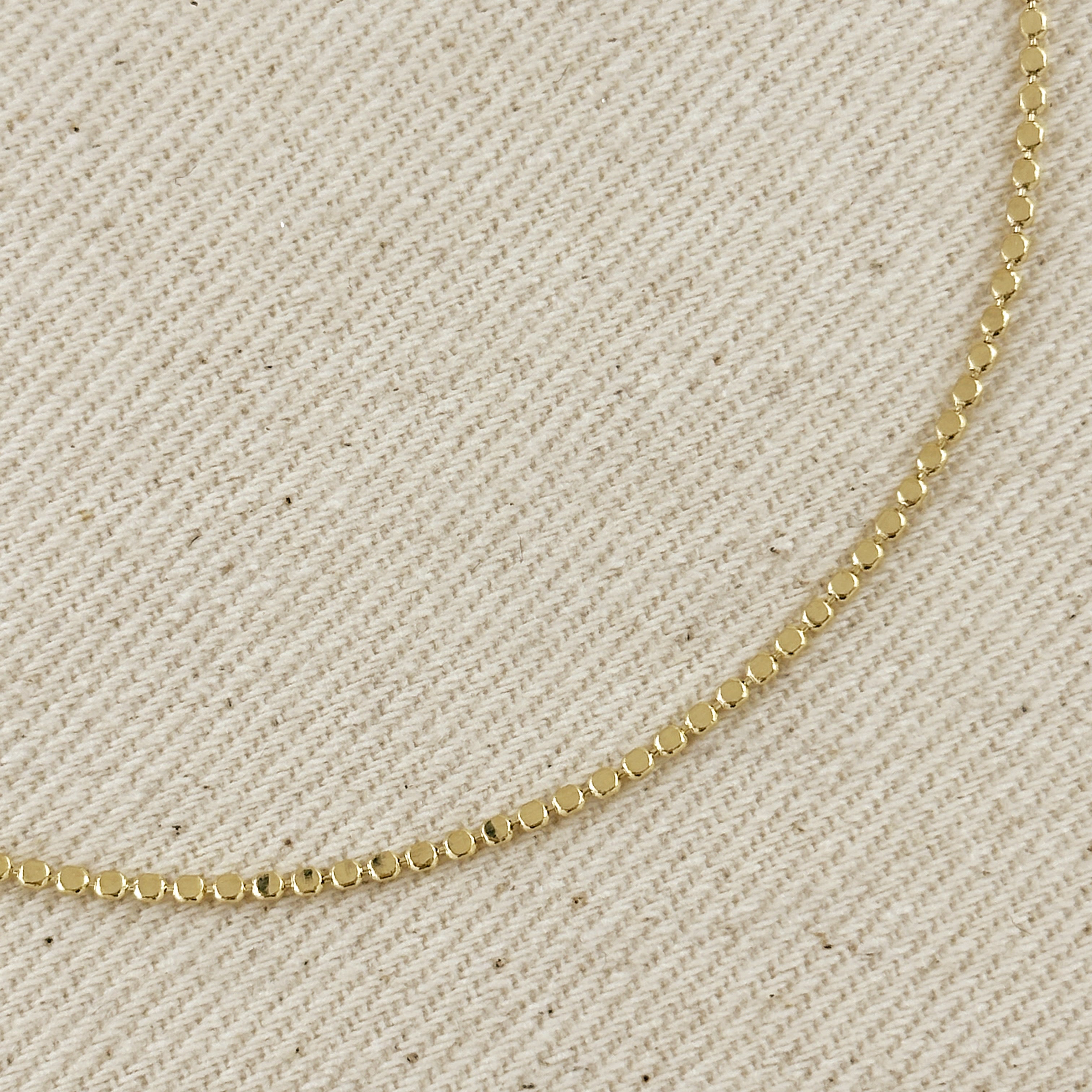 Mondsee 18k Gold Filled 1.5mm Mini Flat Dots Chain Anklet | 18k Gold Filled Jewelry