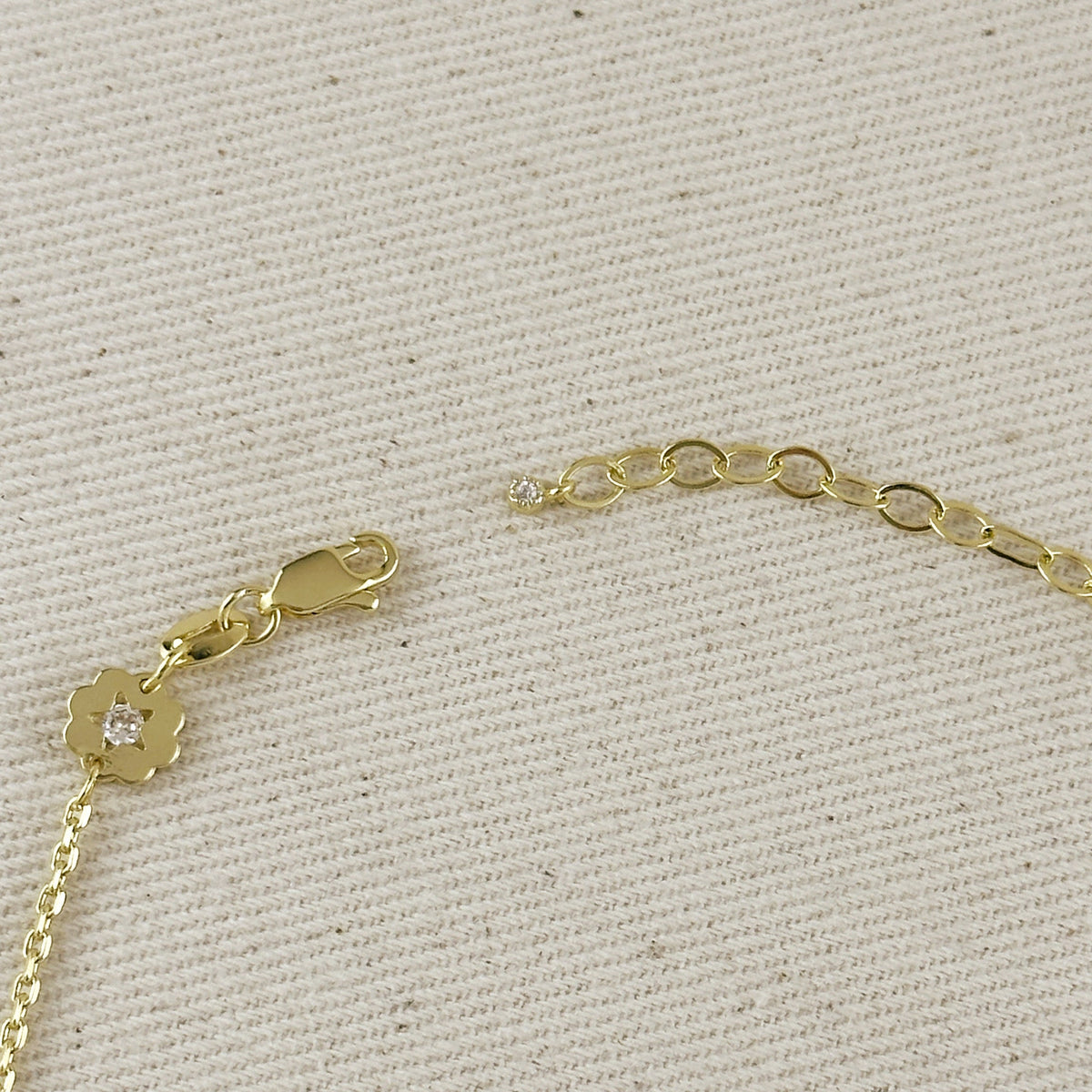 18k Gold Filled Flower CZ Anklet