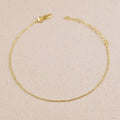 Mondsee 18k Gold Filled 1mm Diamond Cut Ball Chain Anklet | 18k Gold Filled Jewelry
