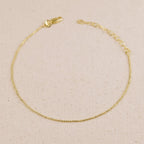 Mondsee 18k Gold Filled 1mm Diamond Cut Ball Chain Anklet | 18k Gold Filled Jewelry