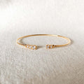 GoldFi Dainty 18k Gold Filled Cuff Bracelet with Cubic Zirconia Stones