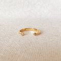 GoldFi Dainty 18k Gold Filled Open Ring with Micro Bezel Zirconia