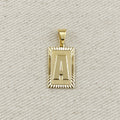 18k Gold Filled Vintage Diamond Cut Initial Plate Pendant