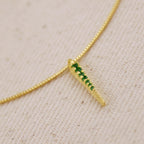 Mondsee 18k Gold Filled Emerald CZ Spear Necklace | 18k Gold Filled Jewelry