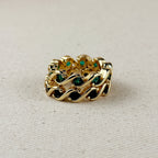 Mondsee 18k Gold Filled Colored CZ Wave Eternity Band Ring | 18k Gold Filled Jewelry