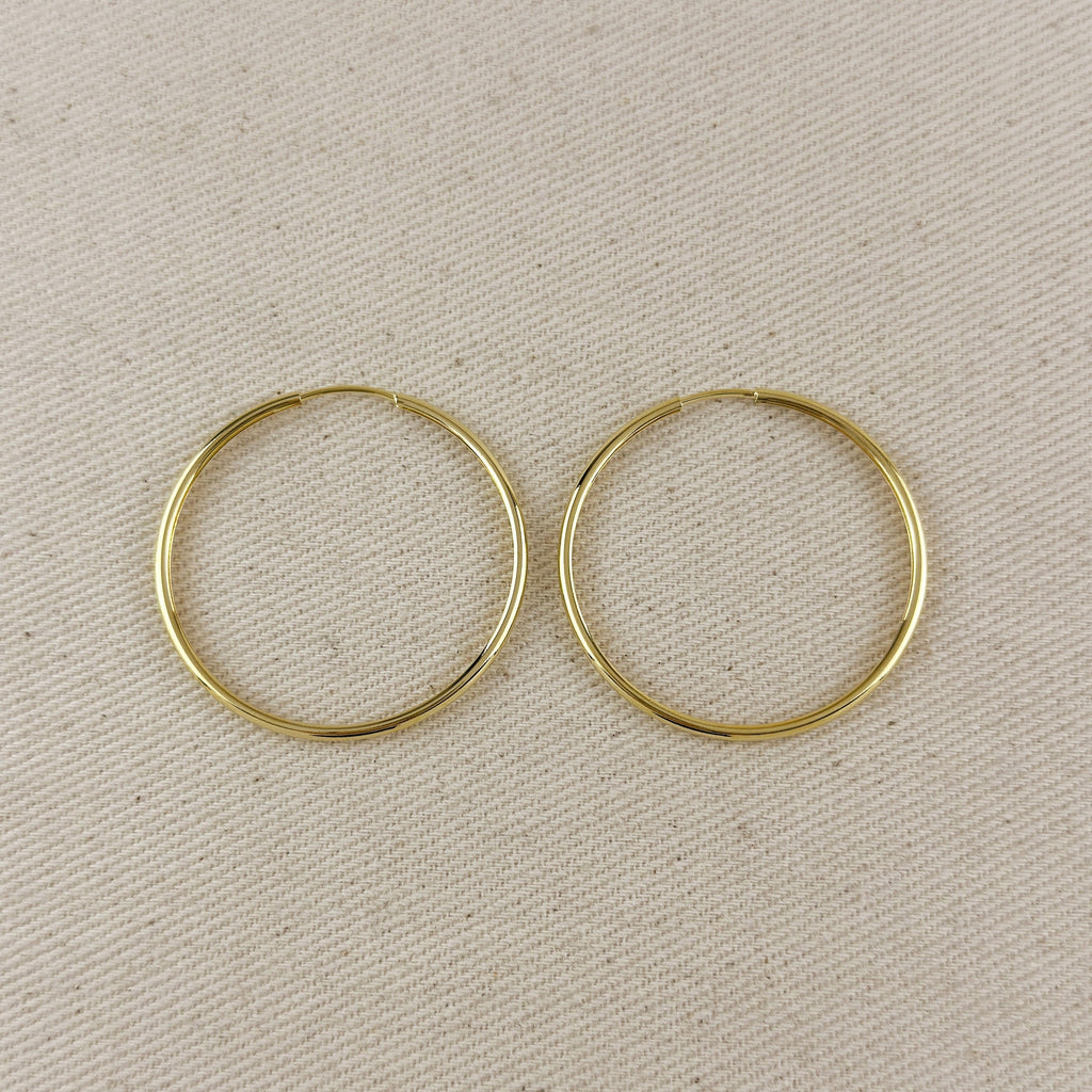 Mondsee 18k Gold Filled Hollowed Endless Continuous Hoop Earrings | 18k Gold Filled Jewelry