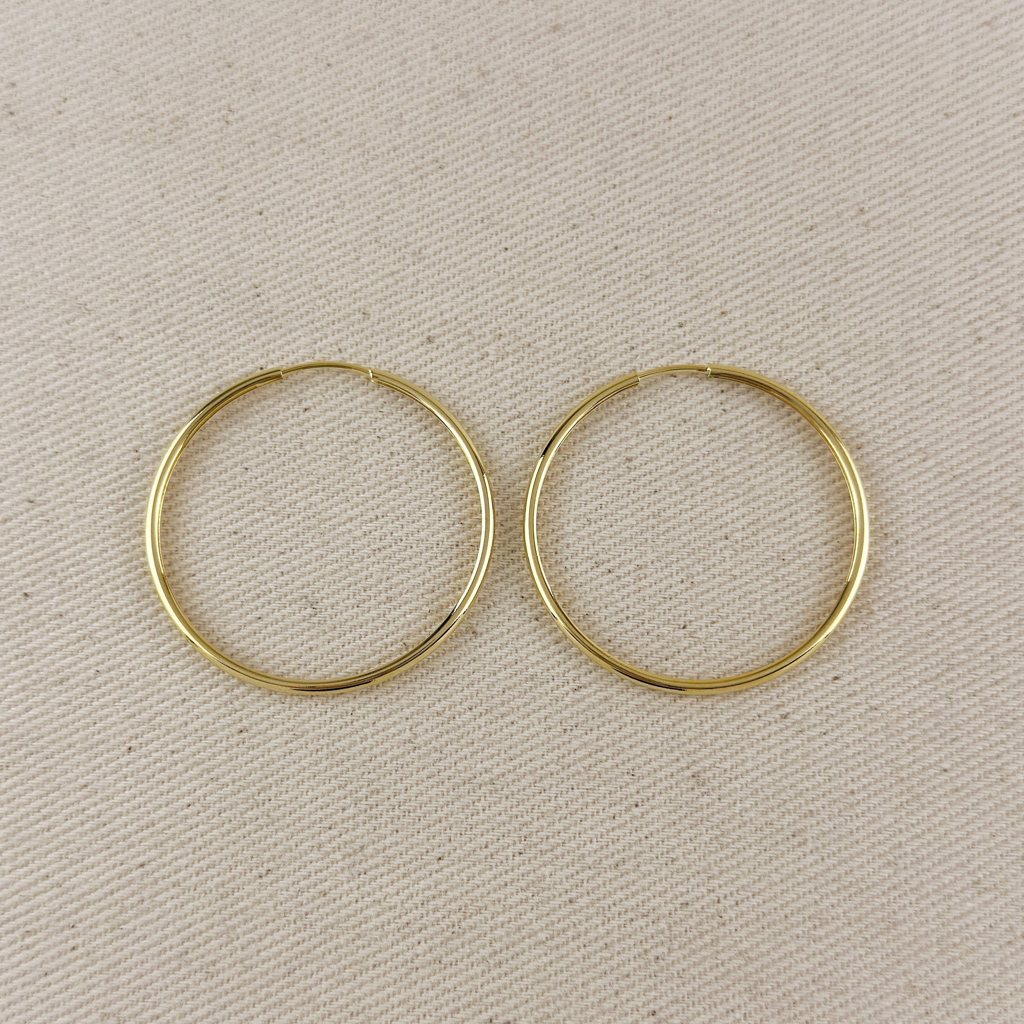 Mondsee 18k Gold Filled Hollowed Endless Continuous Hoop Earrings | 18k Gold Filled Jewelry