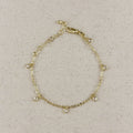 Mondsee 18k Gold Filled Paperclip Chain With Bezel CZ Drops Bracelet | 18k Gold Filled Jewelry